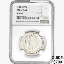 1935-S Arkansas Half Dollar NGC MS66