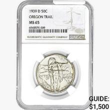 1939-D Oregon Trail Half Dollar NGC MS65