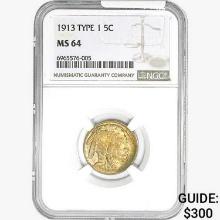 1913 Buffalo Nickel NGC MS64