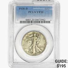 1938-D Walking Liberty Half Dollar PCGS VF20