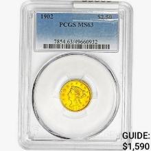 1902 $2.50 Gold Quarter Eagle PCGS MS63