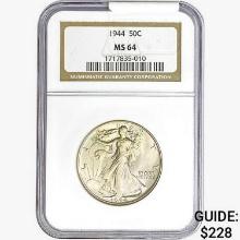 1944 Walking Liberty Half Dollar NGC MS64