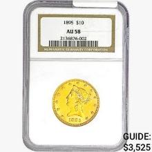 1895 $10 Gold Eagle NGC AU58