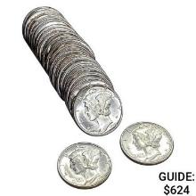 [26] 1945-D Mercury Silver Dime Roll