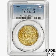 1936 Rhode Island Half Dollar PCGS MS65