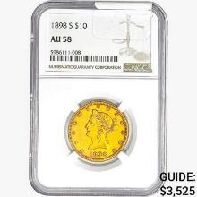 1898-S $10 Gold Eagle NGC AU58