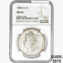 1884-CC Morgan Silver Dollar NGC MS62