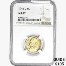 1943-D Jefferson Nickel NGC MS67