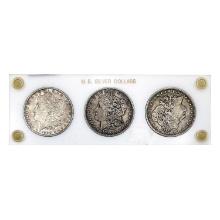 1880-1891 Morgan Silver Dollar Set [3 Coins]