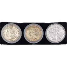 1889-2017 US Silver Dollar Set [3 Coins]