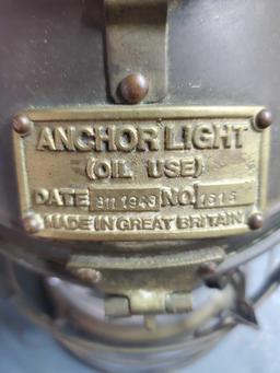 3 Nautical Hanging Brass Anchor Light Ship Lanterns