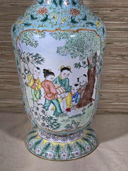 Japanese Hand Painted Enameled Vase