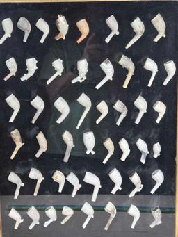 Nicely Framed Collection of Clay Pipes