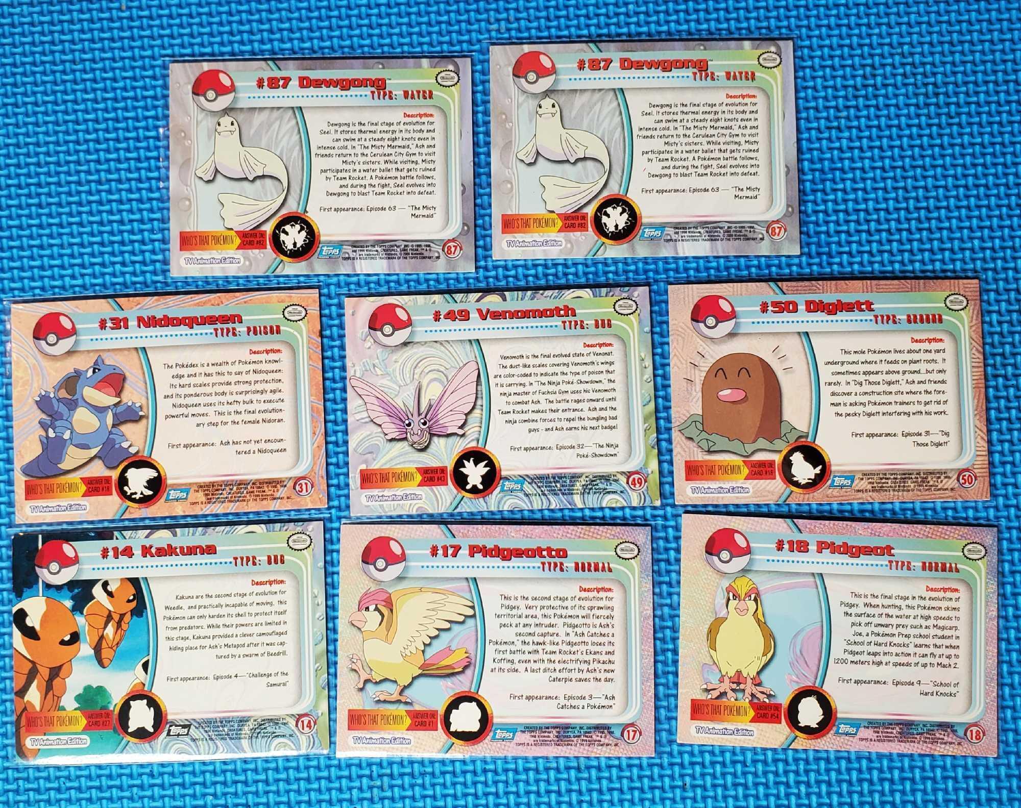 Album of Approx 250 1999 to 2000 Pokemon The TV Animation Series and Movie Cards by Topps
