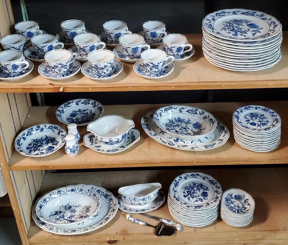 Collection Of Blue Danube China And 3 Pieces Of Double Phoenix Ming Tree China
