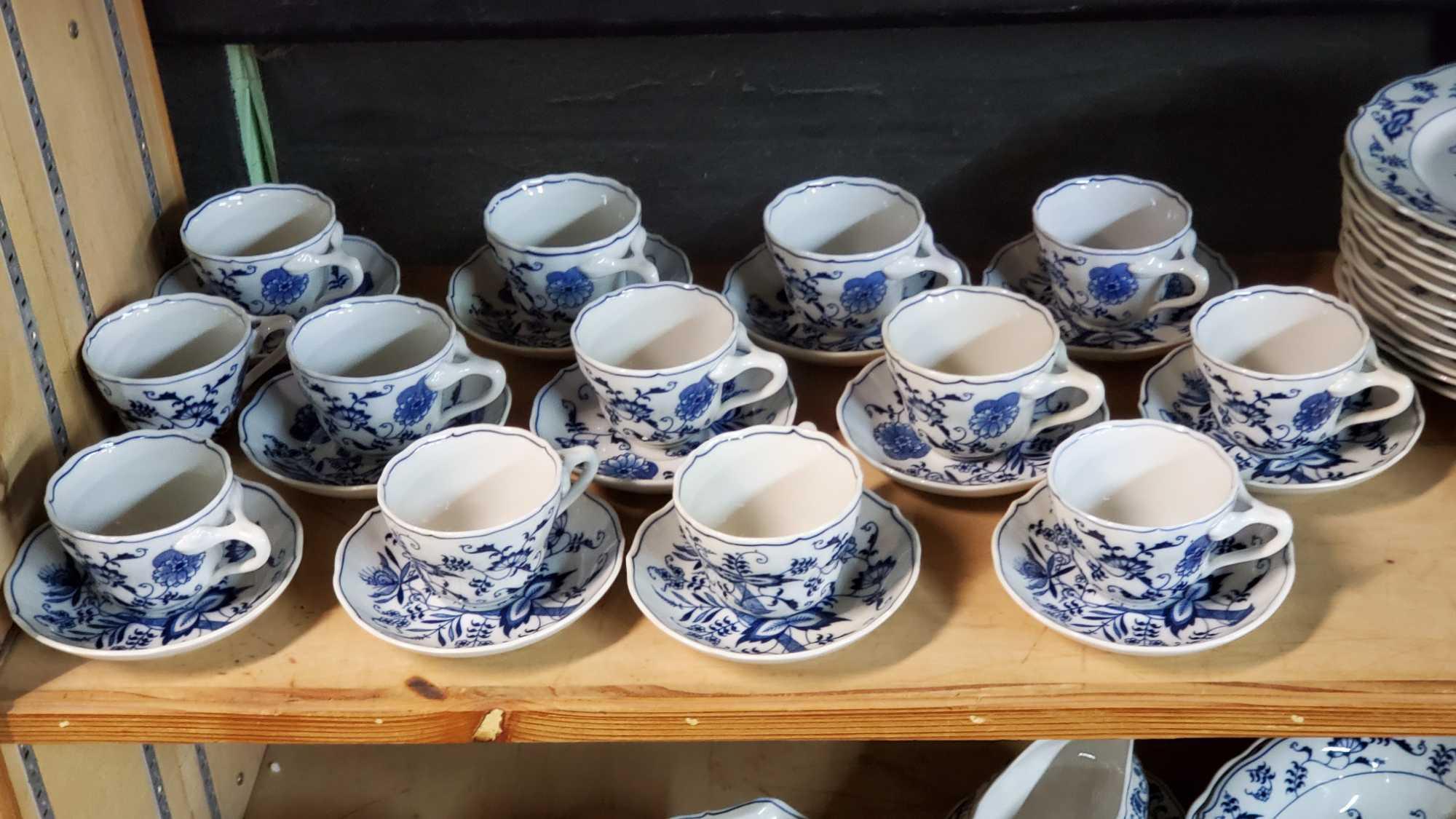 Collection Of Blue Danube China And 3 Pieces Of Double Phoenix Ming Tree China