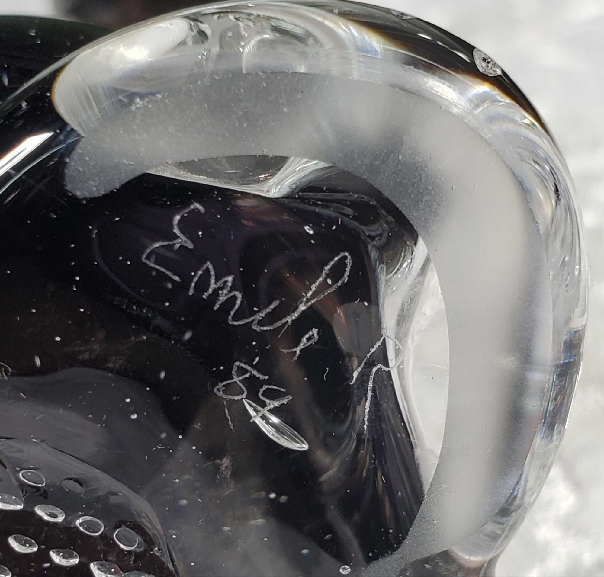 3 Artist Signed Studio Art Glass Vessels