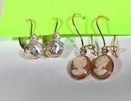 2 Pair of 14k Gold Dangle Earrings