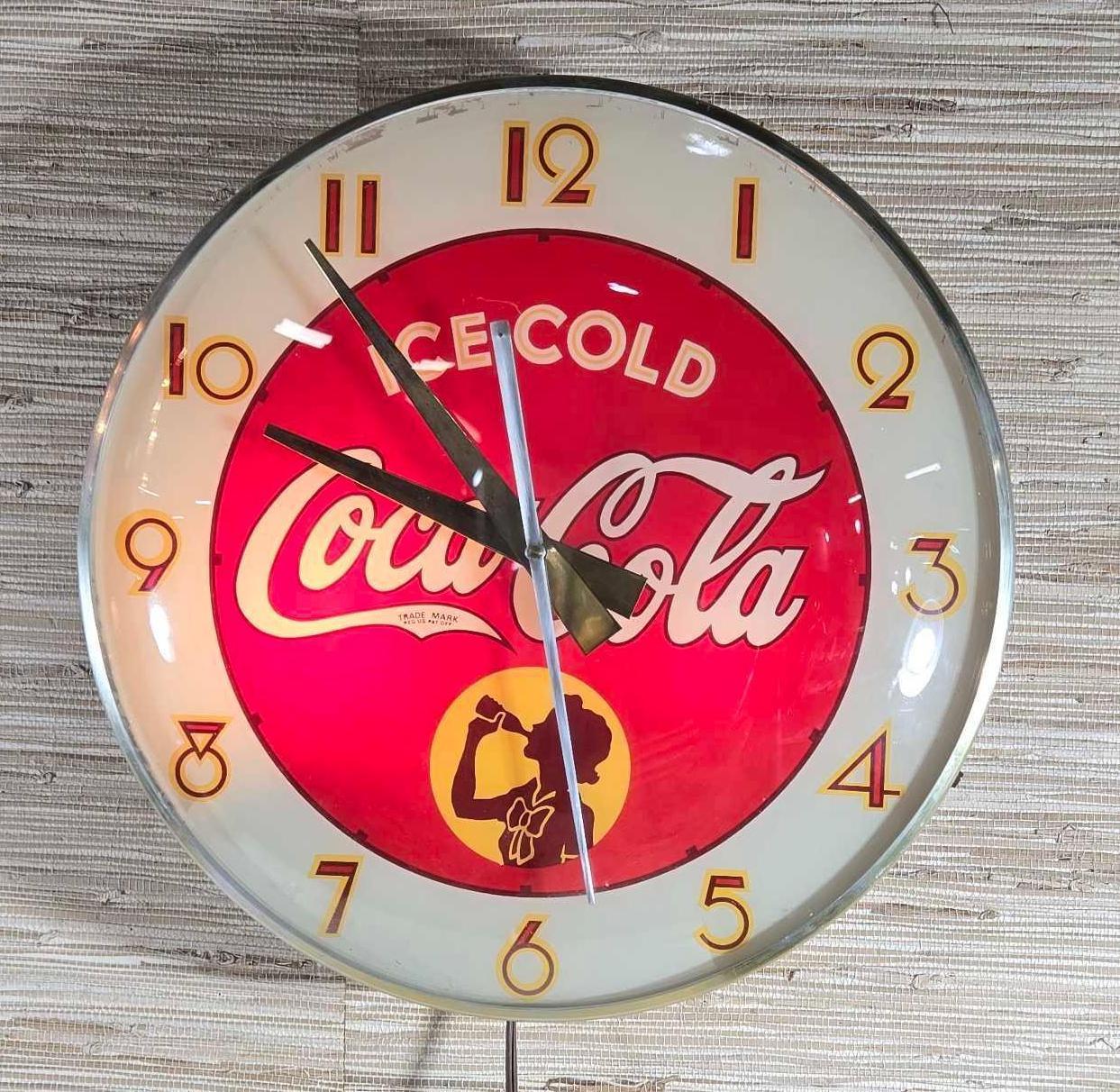 1951 Coca Cola Ice Cold Silhouette Girl Clock
