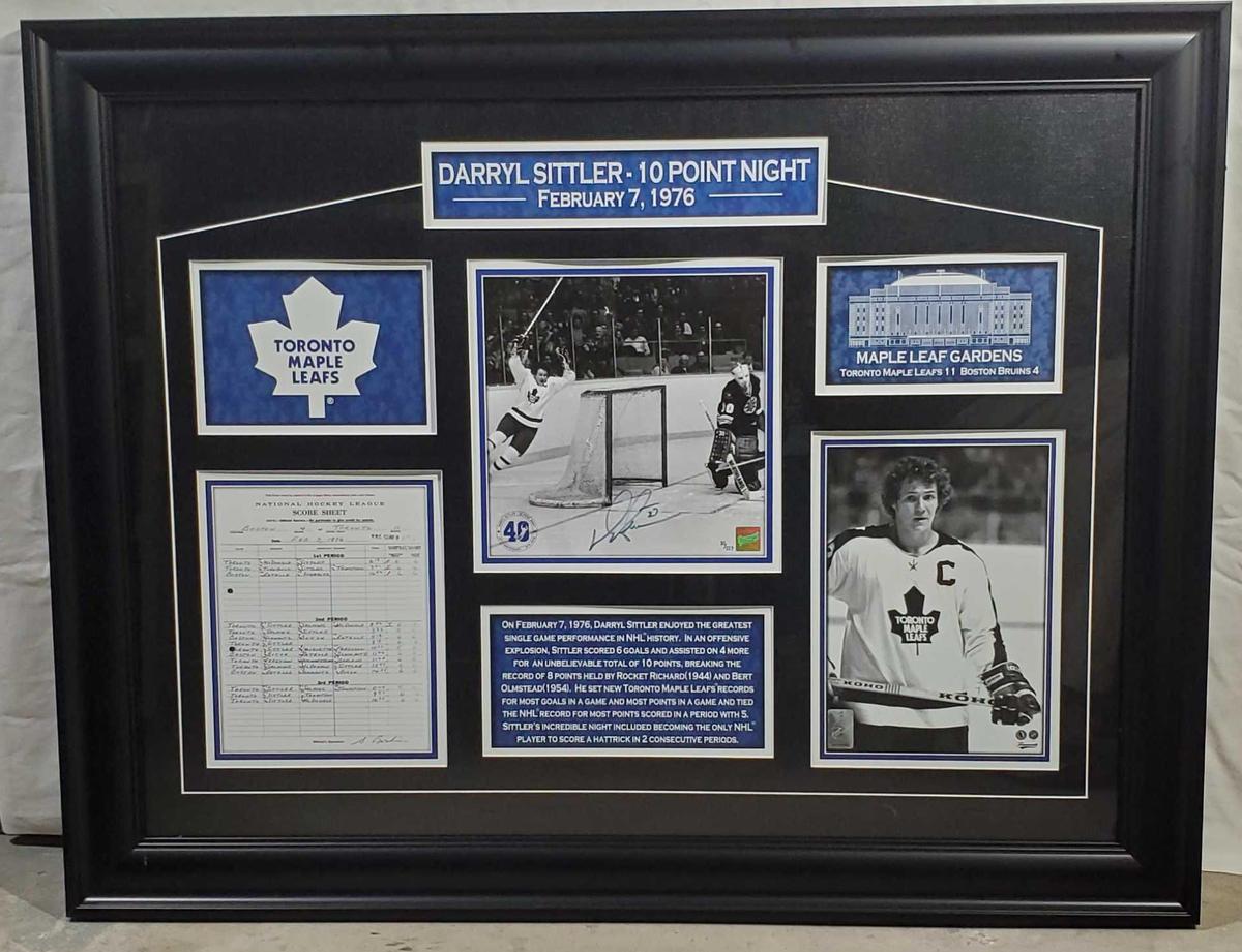 NHL Darryl Sittler Signed 40th Ann. Photo Print of His 1976 10 Point Game with COA