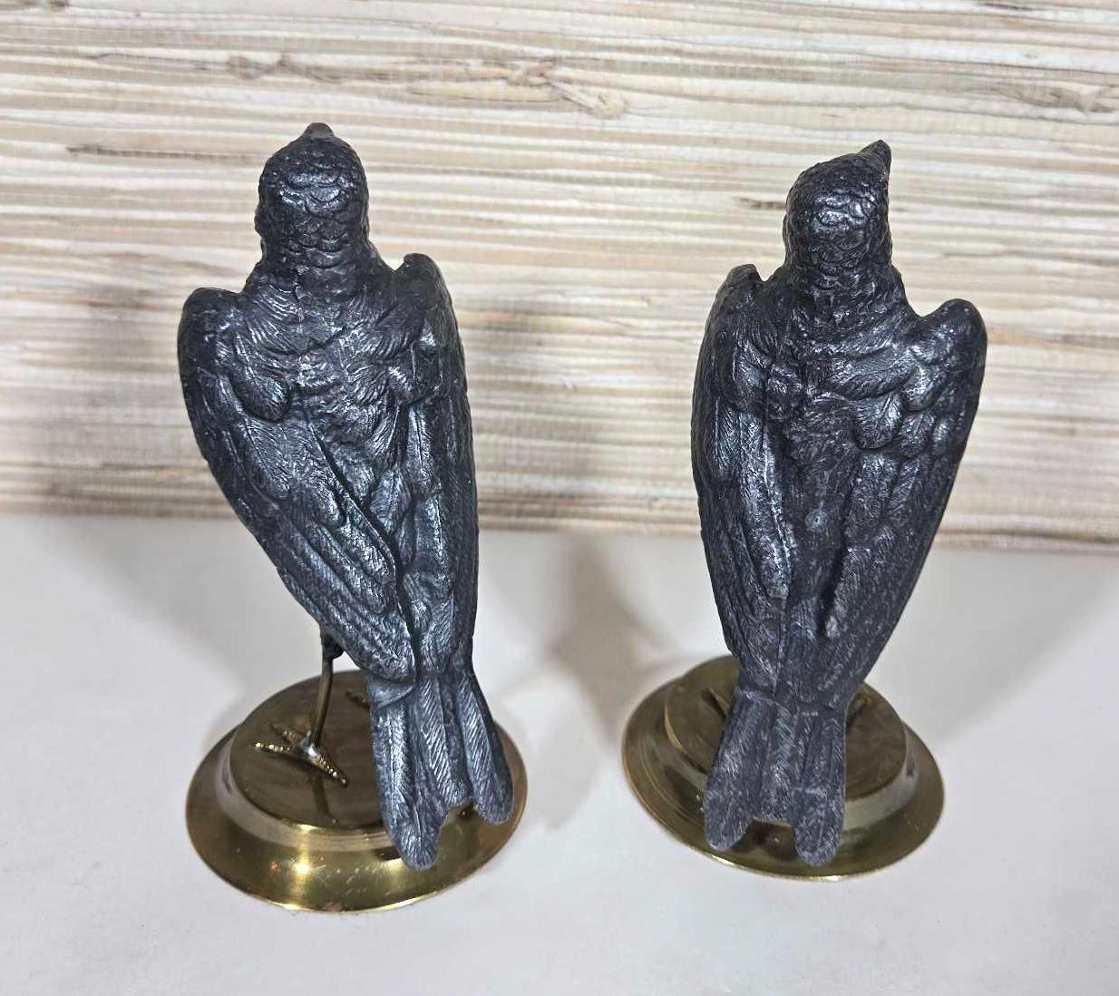 Estate Collection of Vintage Metal Ware Incl. Bookends, Bird Statues, & More