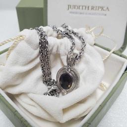 Vintage Signed Judith Ripka Sterling Silver Collection Necklace