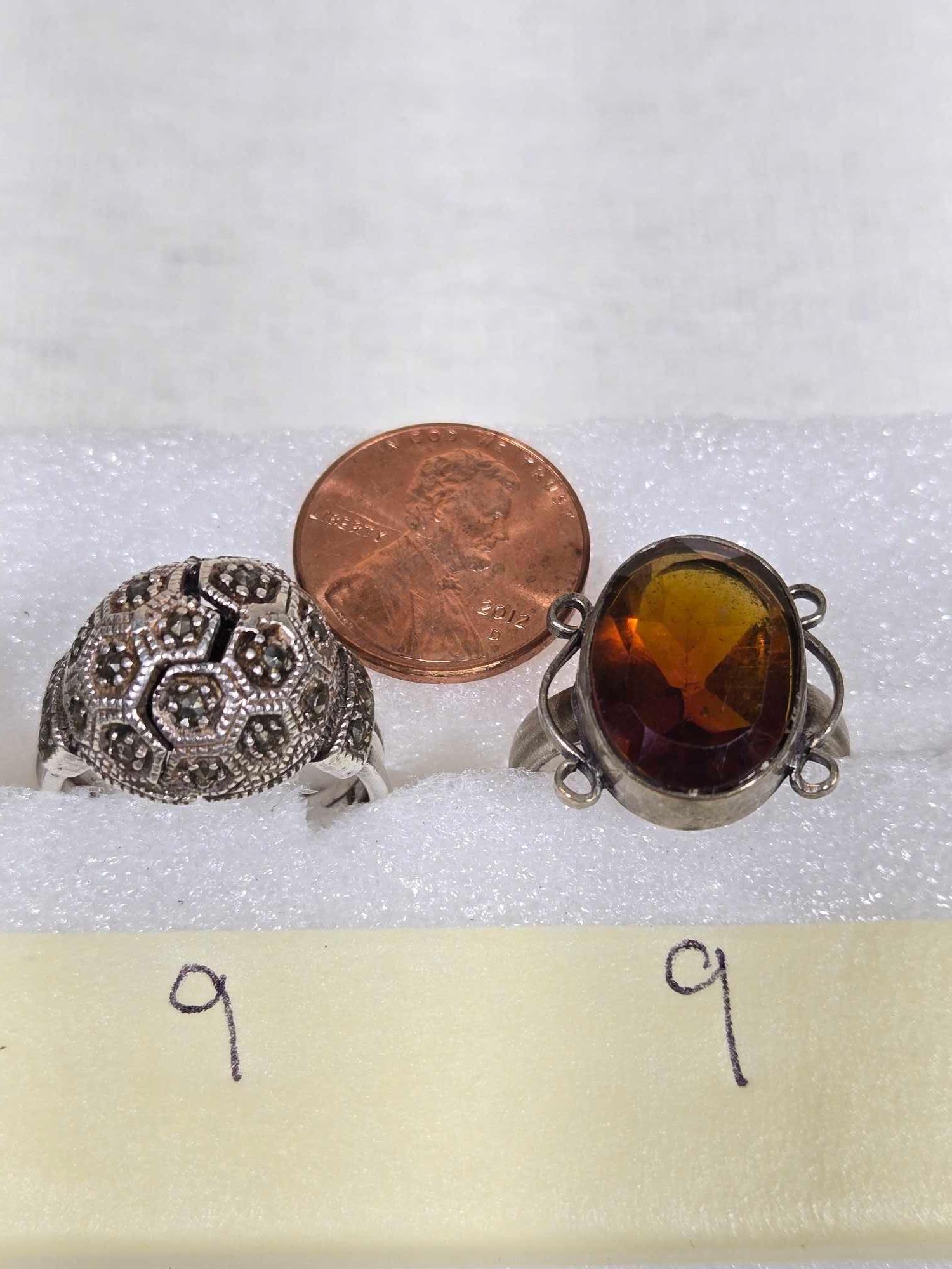 10 Vintage Sterling Silver Rings