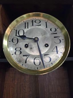 Oak Case Art Deco Wall Regulator Clock