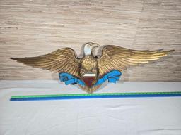 Vintage Painted Metal Eagle Wall Plaque