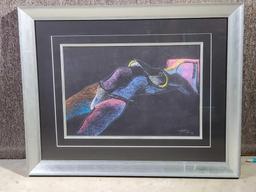 Helmut Preiss Pastel Figural Abstract Drawing