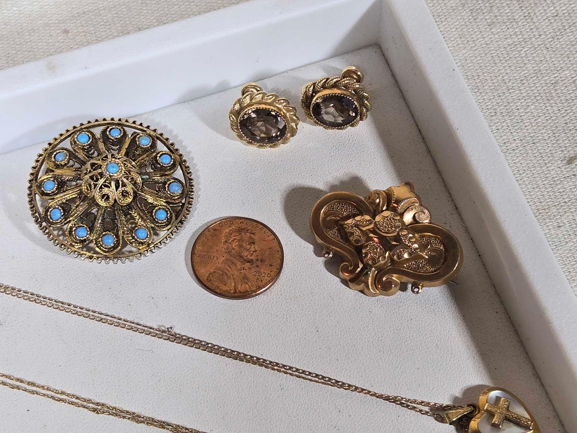 Vintage .800 Silver & Gold Filled Jewelry