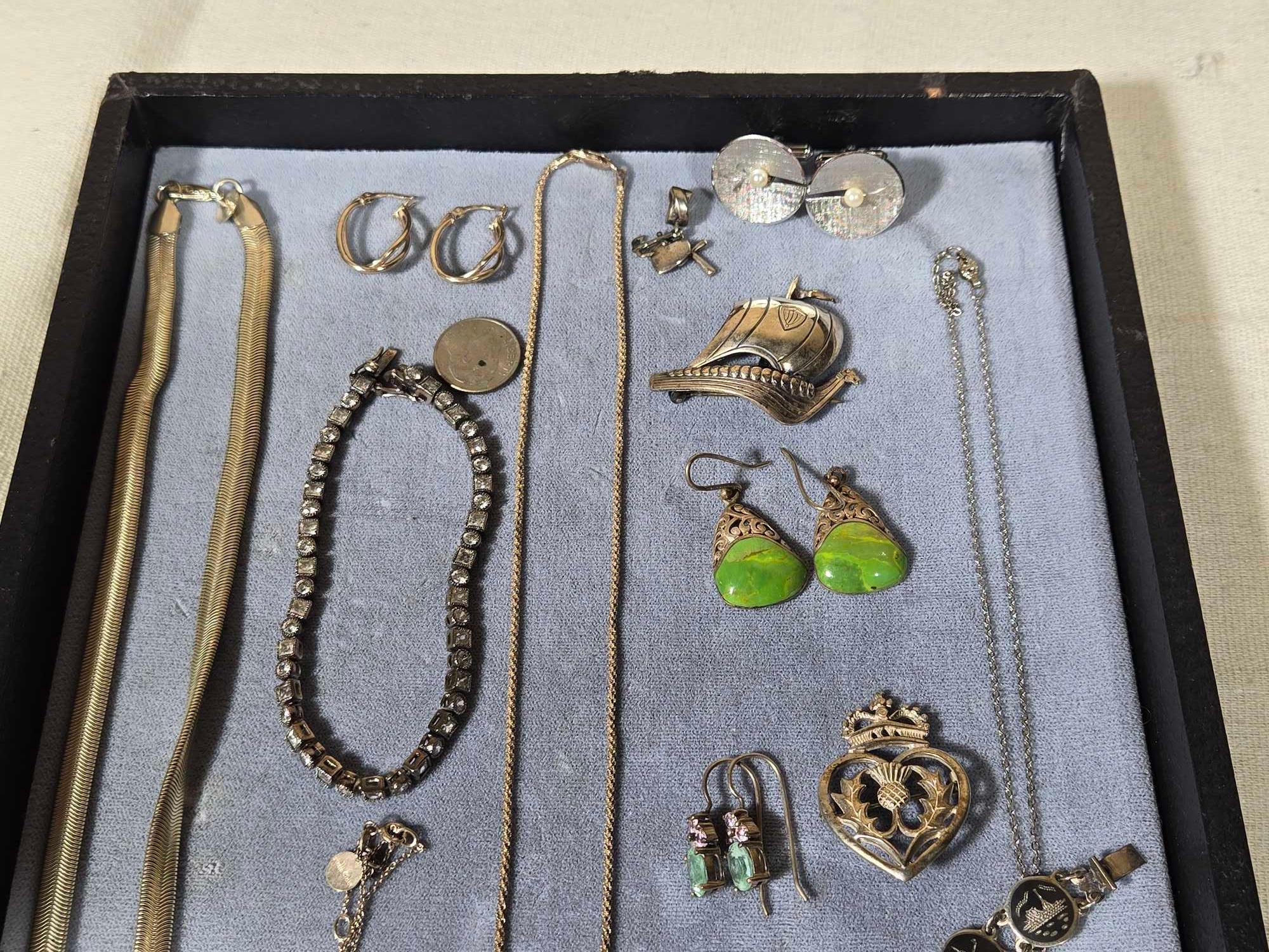 Tray of Sterling Silver Jewelry