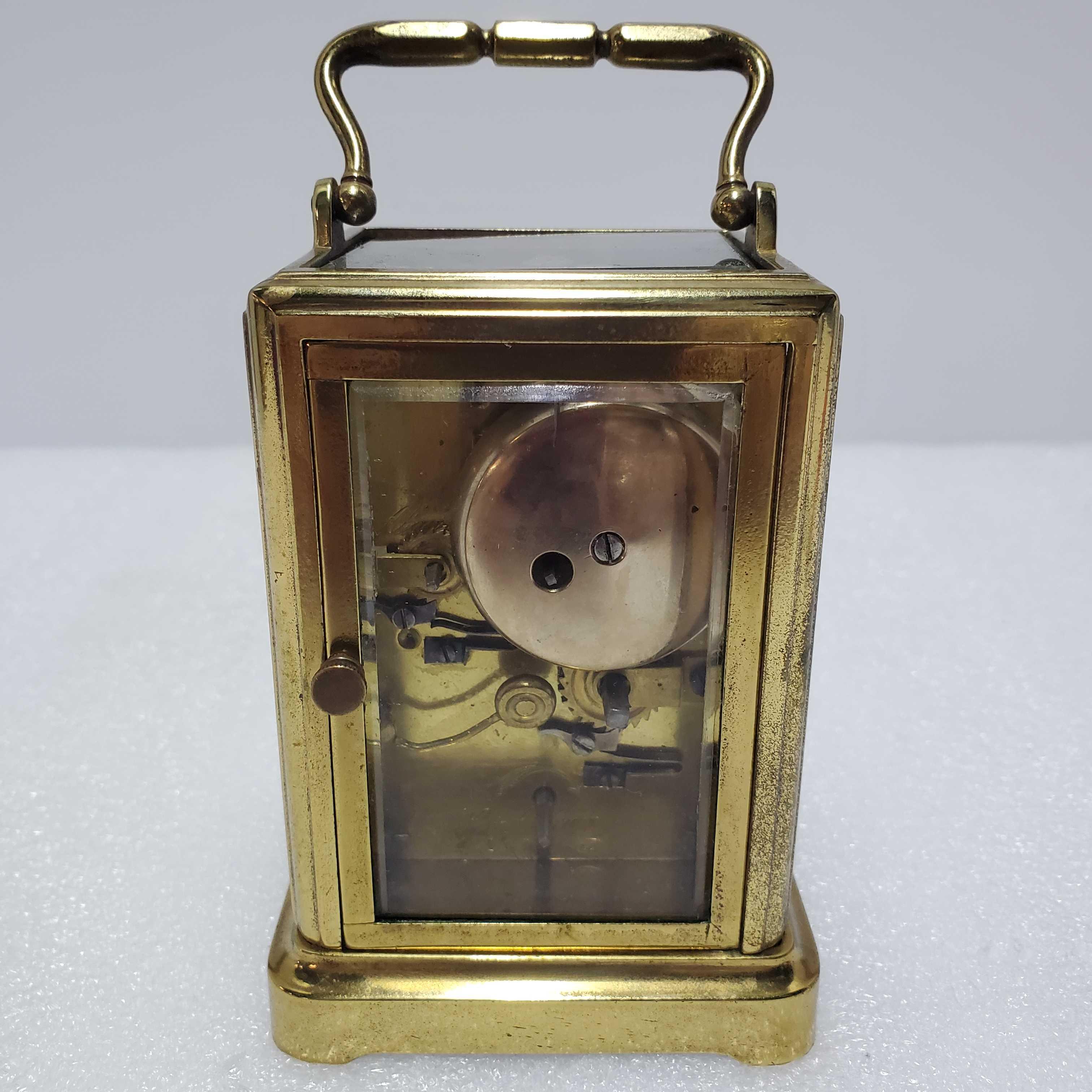 An Antique French AD Mougin / Henri Acier, Carriage Alarm Clock, Late 19th C. Working With Key