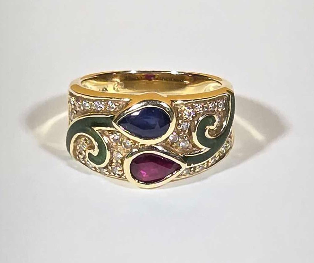 Lovely Ruby & Sapphire 14k Gold Ring