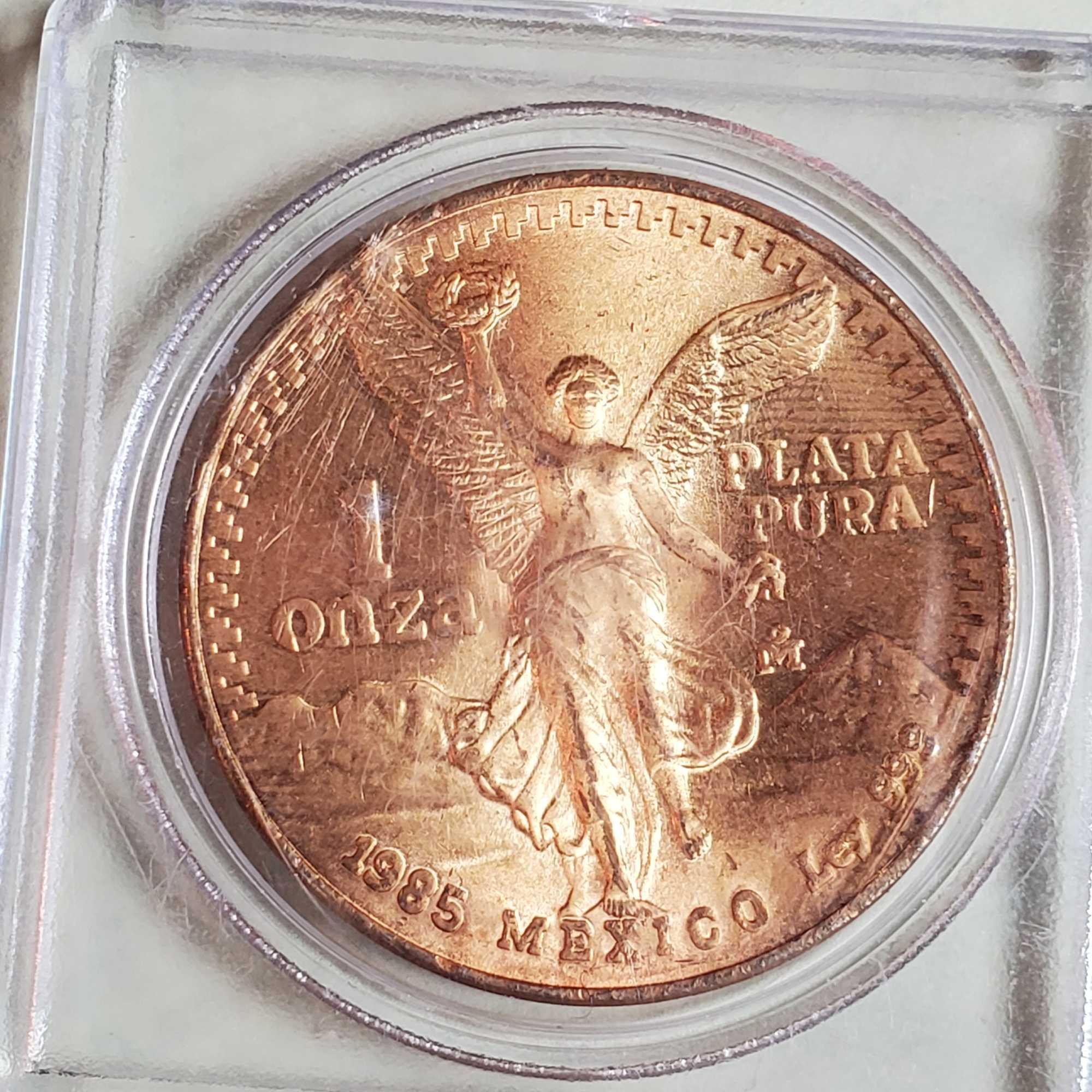 4 1985 Mexico Gold Gilded 1oz. .999 Silver Libertads