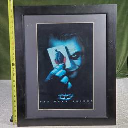 24"x18" framed Lenticular Joker Poster Art, Framed Batman Cards, Funko Pop Figure and Assorted