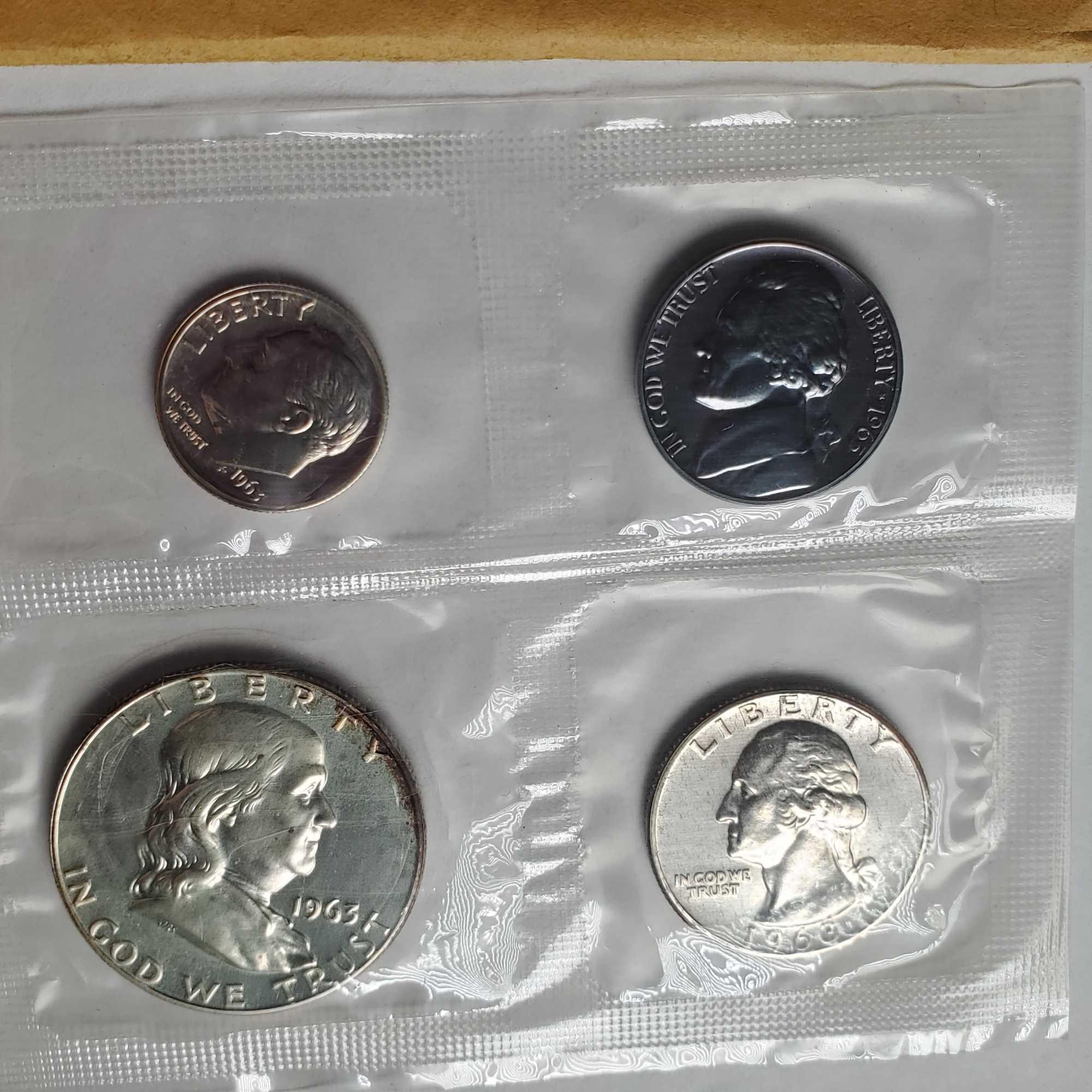 4 US Silver Mint Proof Sets - 1961, 1962, 1963 and 1964
