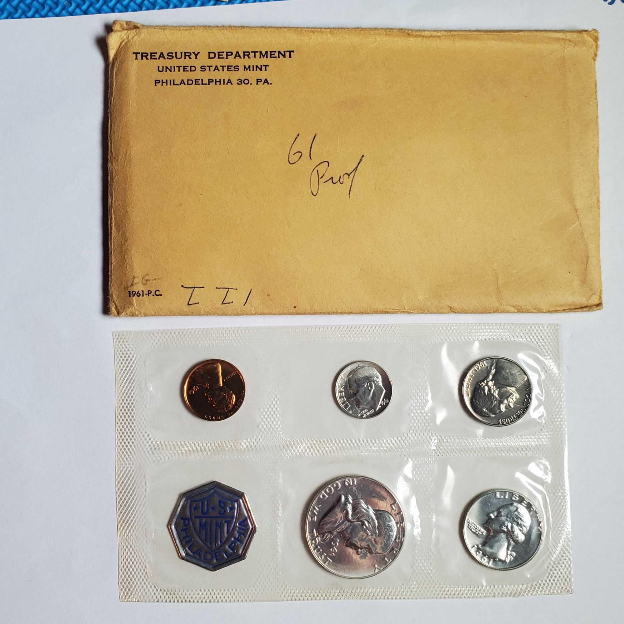 4 US Silver Mint Proof Sets - 1961, 1962, 1963 and 1964
