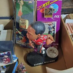 3 Tier Cart of Football Cards and Collectibles