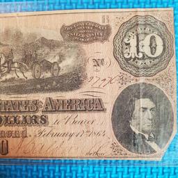 3 Confederate States of America Ten Dollars Notes Richmond 1864