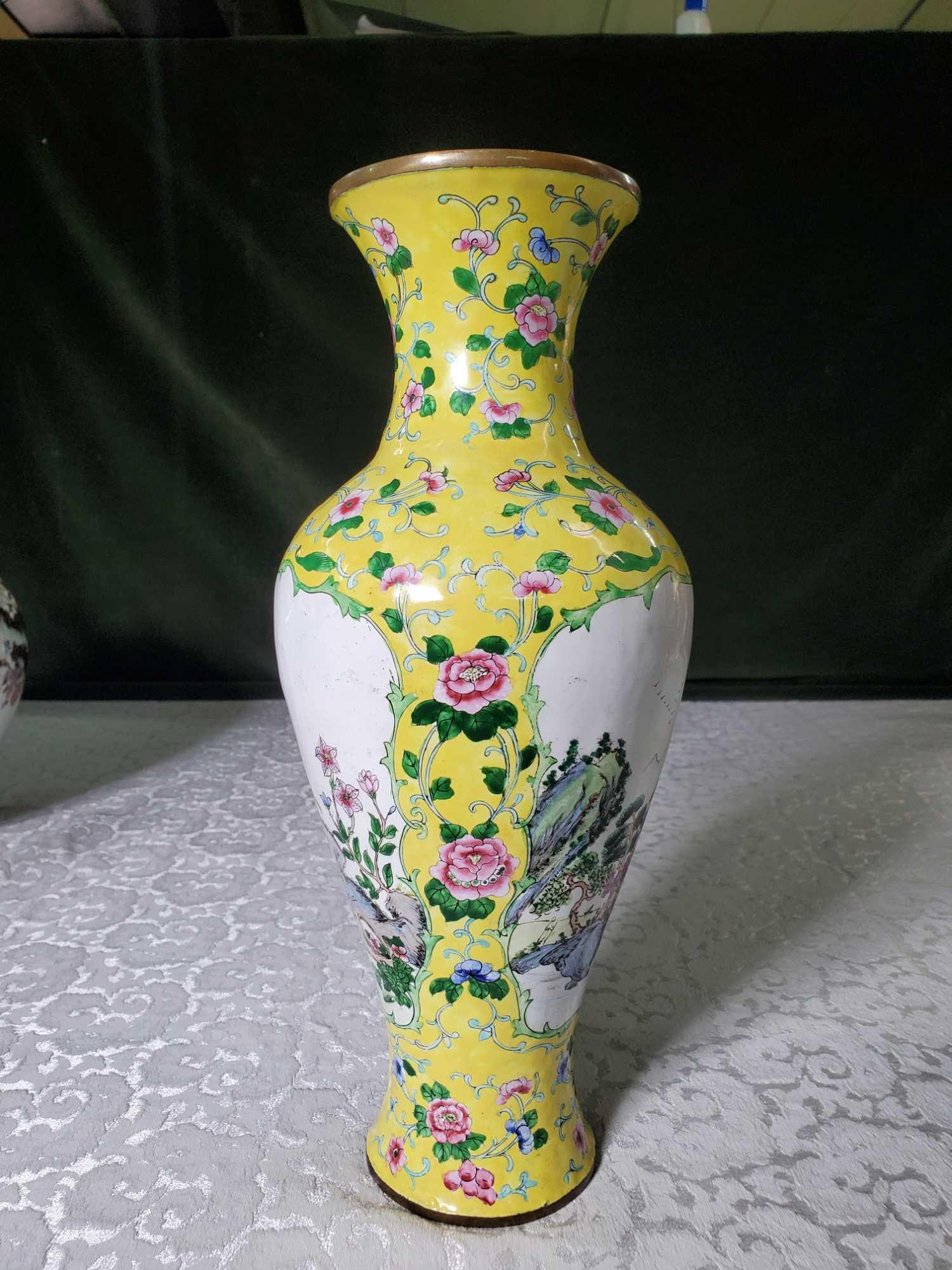 3 Chinese Porcelain and Enamel Decorated Vases