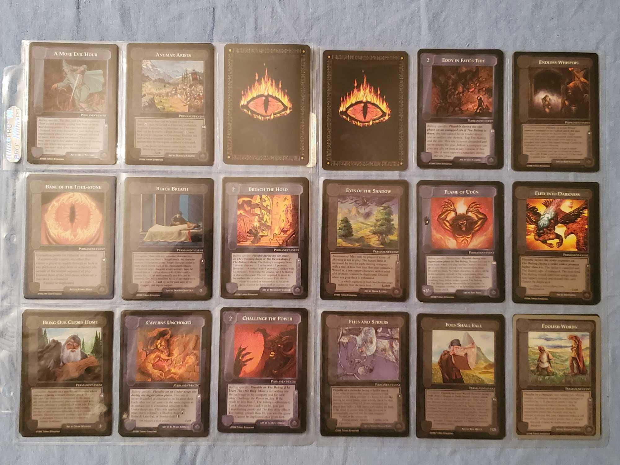 700+ 1990s MECCG Middile Earth Collectible Card Game Cards with Lidless Eye Backs
