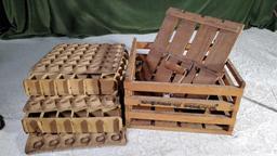 Owosso Mfg. Co. Wooden Egg Crate With Top Handle