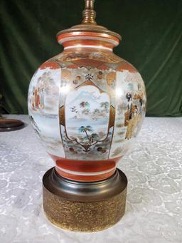 8" Japanese Satsuma Vase Made Into Lamp