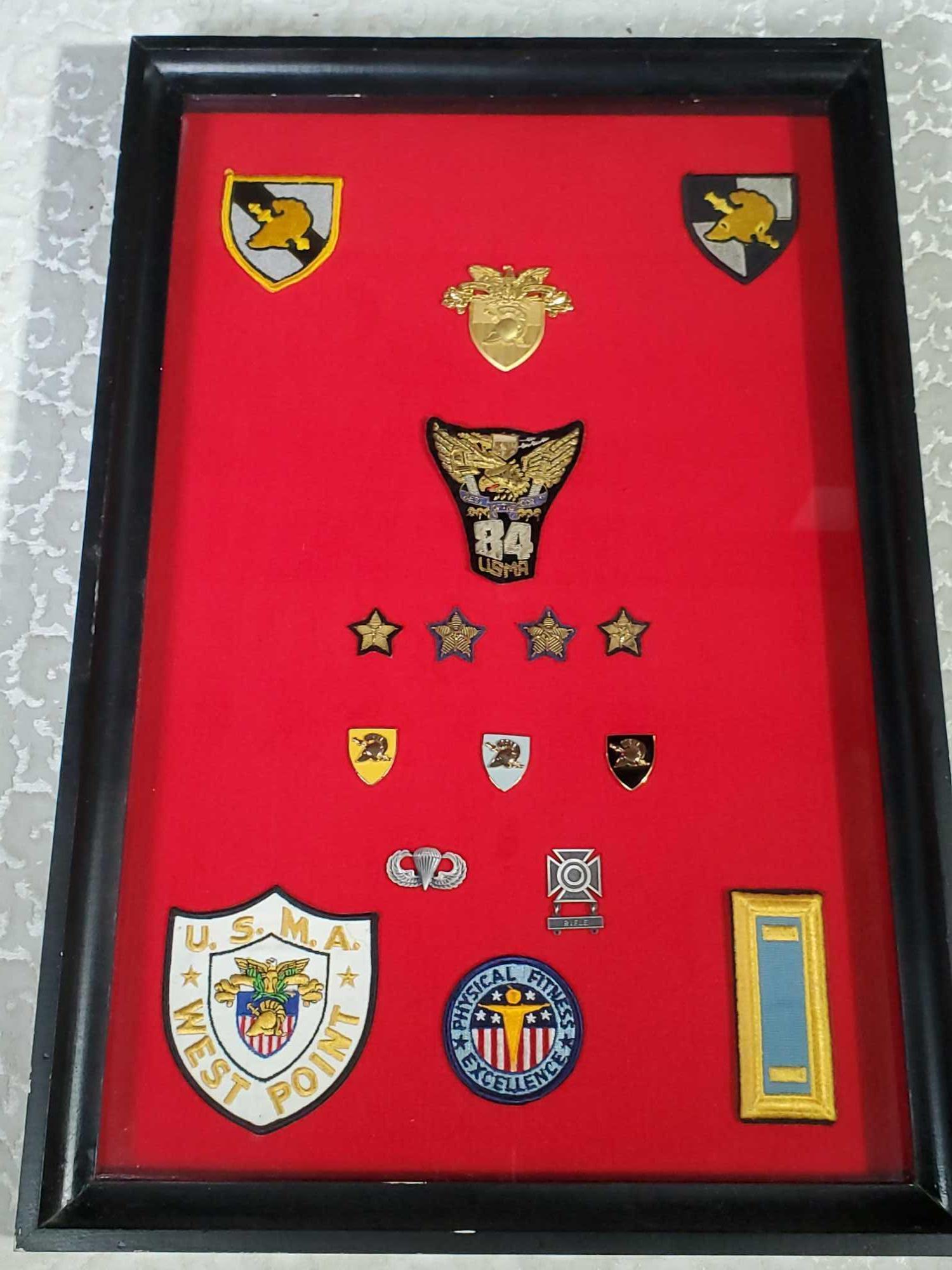 2 Framed Shadow Boxes Of Military Insignia