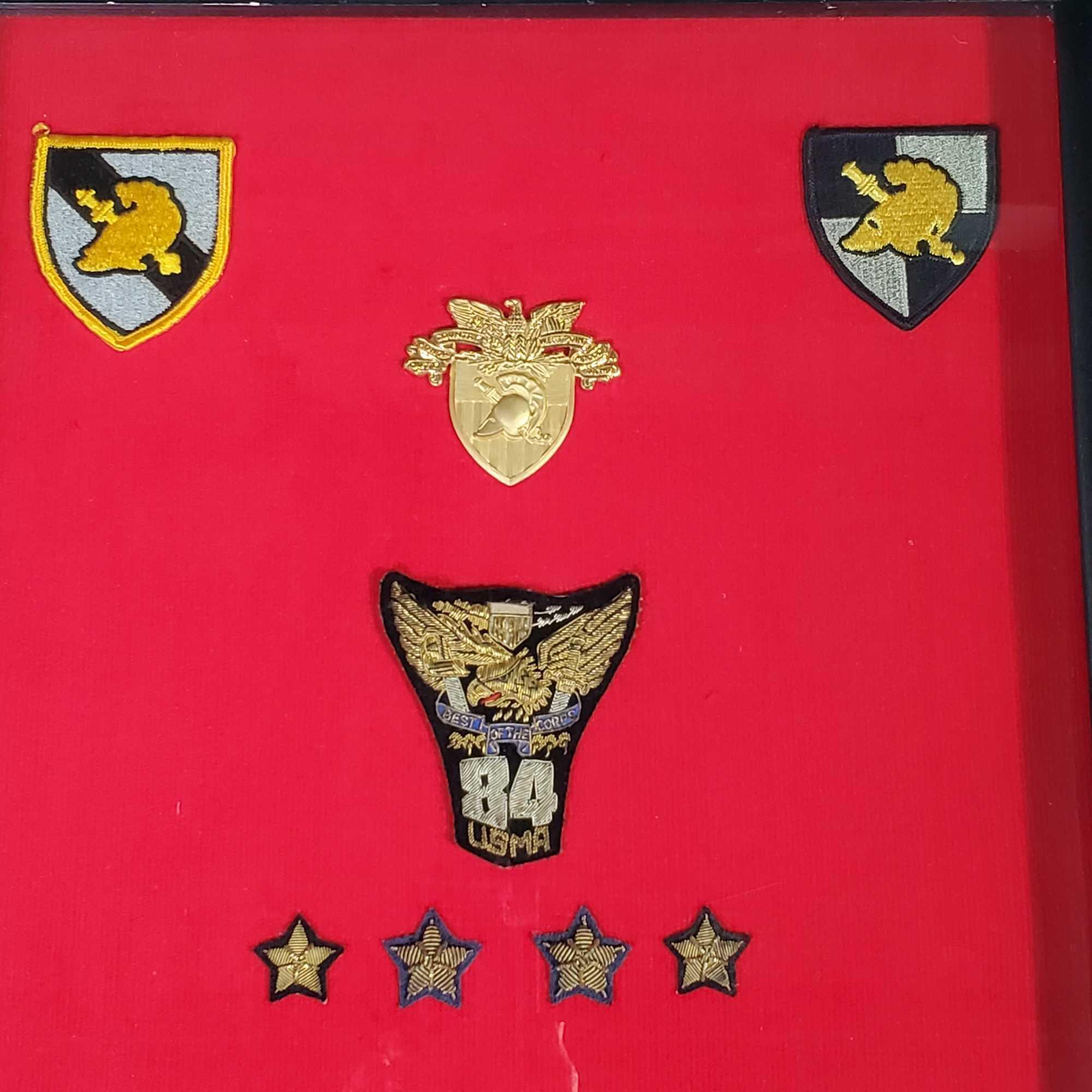 2 Framed Shadow Boxes Of Military Insignia