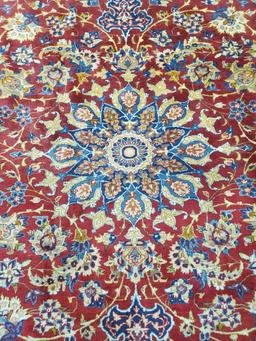 Large Vintage Persian Isfahan Hand Woven Wool Rug / Carpet