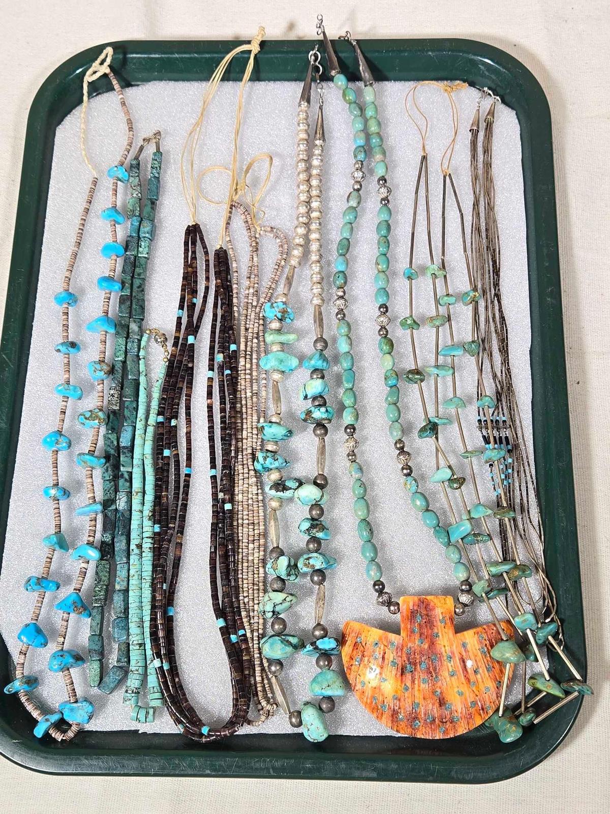 Native American Beaded Jewelry Incl. Turquoise & Sterling Silver