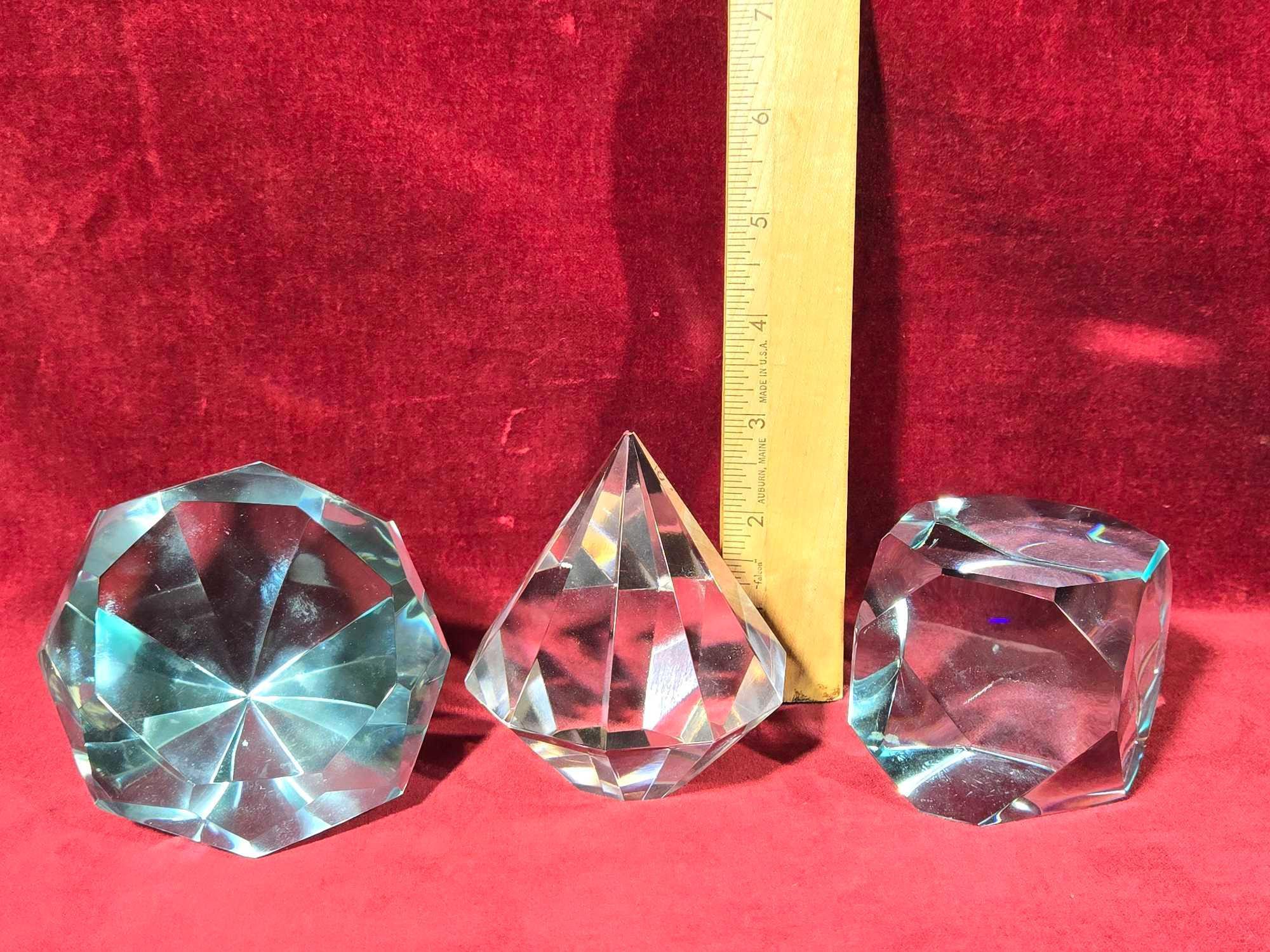 Collection of Estate Art Glass Paperweights Incl. Tiffany & Co.