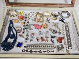 Case Lot of Vintage Costume Jewelry incl. Signed Pcs.